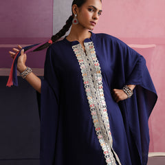 Khushal K Women Mandarin collar Blue Kaftan set