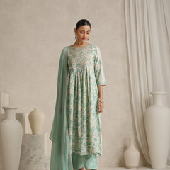 Khushal K Women Floral Printed  Thread Work Kurta set