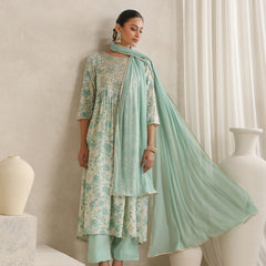 Khushal K Women Floral Printed  Thread Work Kurta set