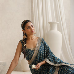 Ethnic Motifs Sequinned Pure Cotton Fashion Saree