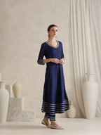 Floral Embroidered Gotta Patti V-Neck Anarkali Kurta With Palazzos & Dupatta