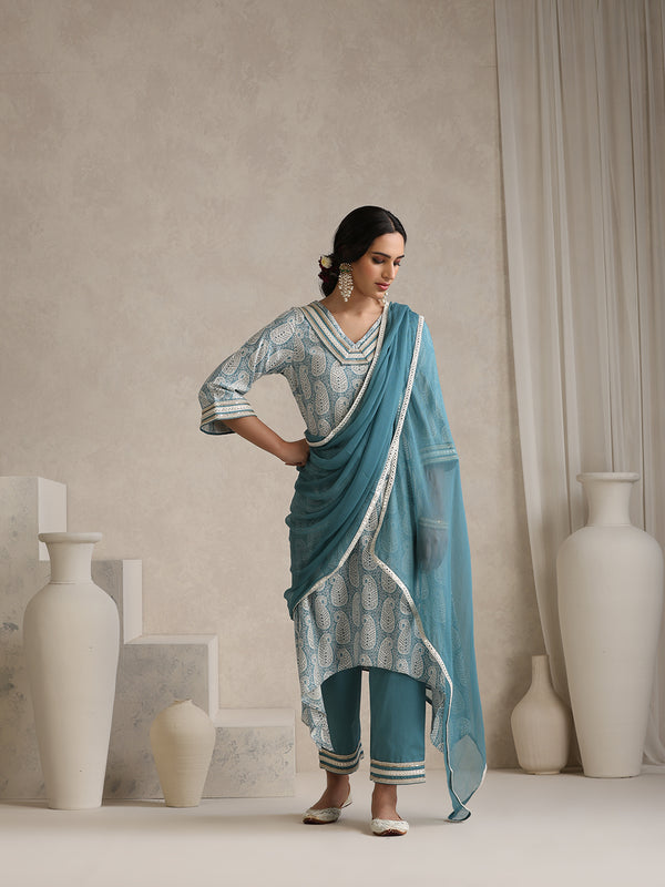 Khushal K Women Paisley Printed A-Line Kurta set